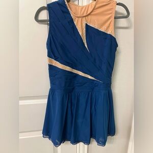 Blue adult medium adult large figure skating dress